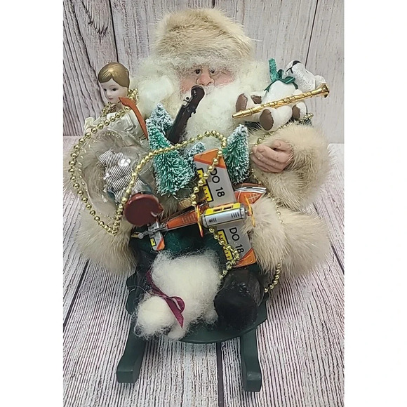 Vintage Reflections Of Father Christmas Clear Sledding Sally Rose Figure 1999 - Picture 1 of 8